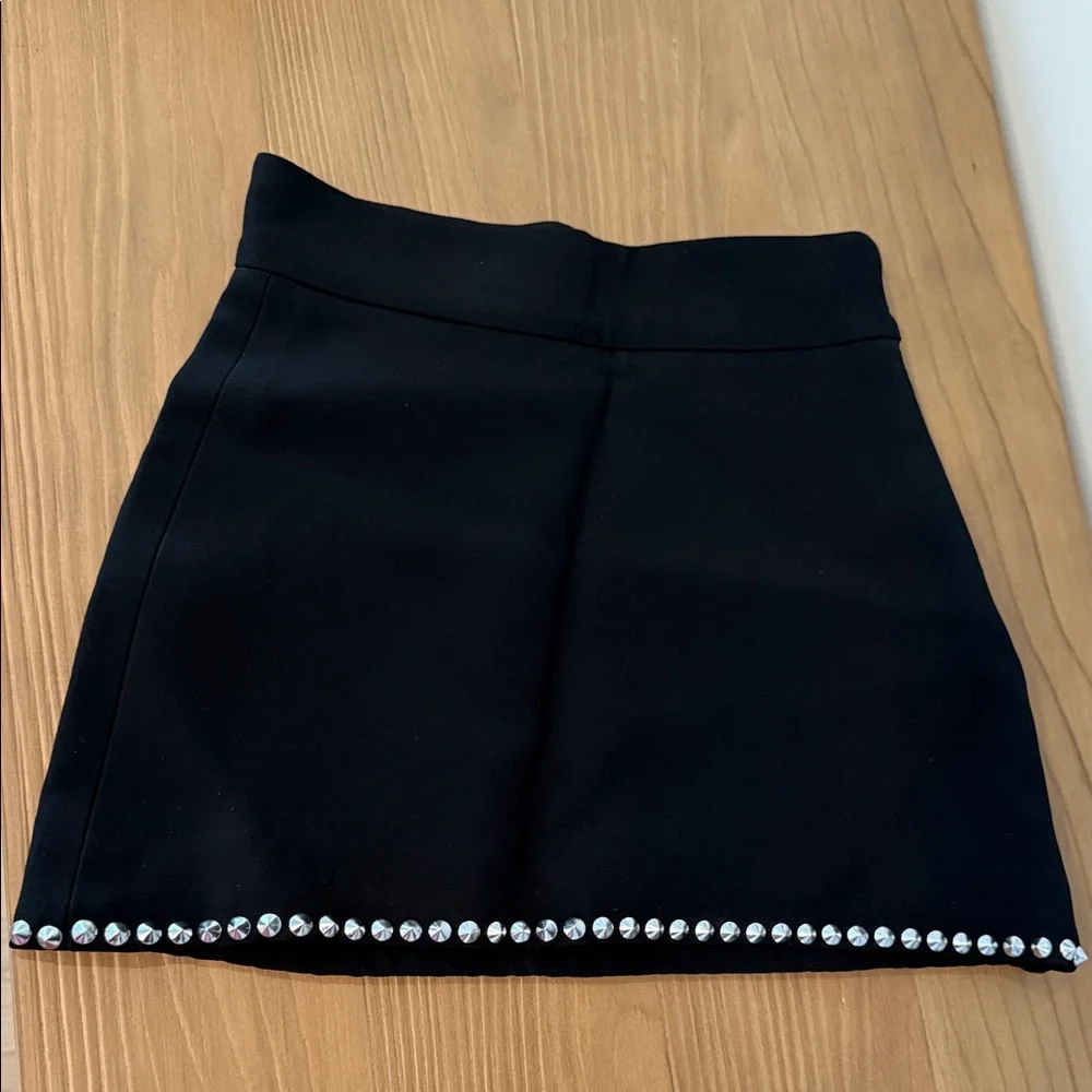 Miu Miu Black Wool Embellished Mini Skirt 36
